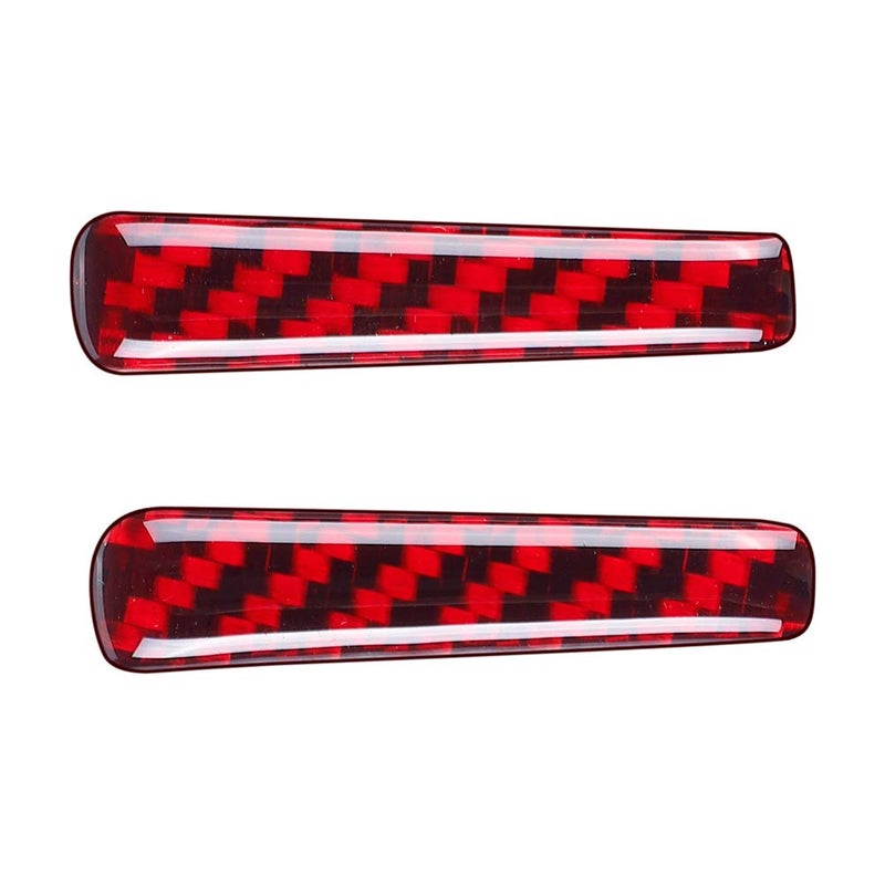 BLAKAYA Compatible with Sticker Carbon Fiber Control Handle Trim Cover Accessories for Ford Mustang 2015 2016 2017 2018 2019 2020 2021 (2PCS Red) - Image 2